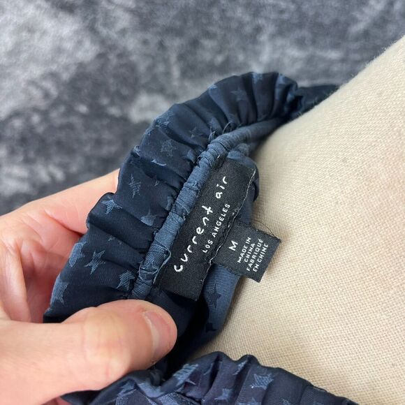 Current Air Los Angeles Star Print Cinch Pleated Dress Mini Women's M Navy Blue - Picture 8 of 11